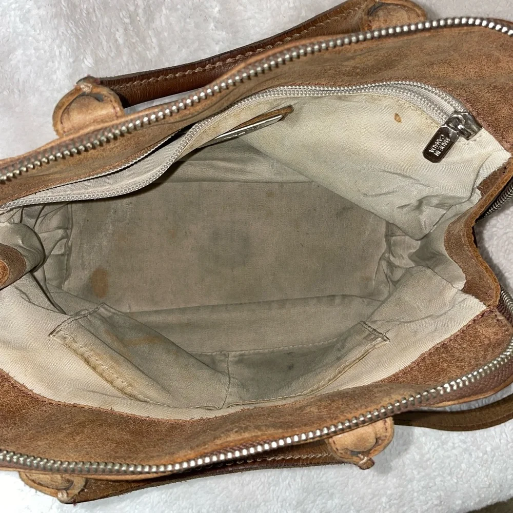 Roots Grace Tribe Leather Brown Classic Satchel Bag made in Canada